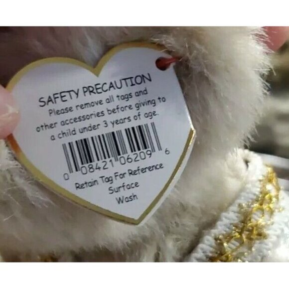 Ty Attic Treasures Gwyndolyn Bear Plush Stuffed Animal Silver Gold Jointed 1993 - Picture 5 of 7